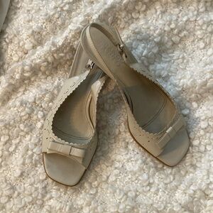 Franco Sarto Cream Bow tie sling backs size 7M